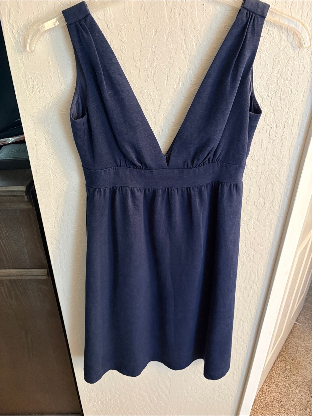 Deep V-Neck Navy Mini Dress -